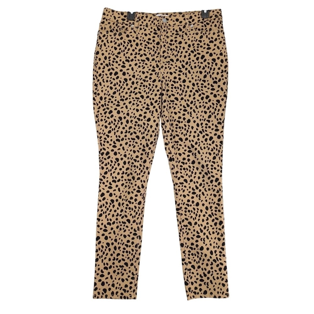 Crown & Ivy High Rise‎ Skinny Animal Print Jeans Womens 12 34x29 Stretch Leopard